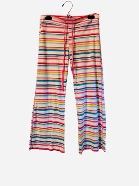Y2K PINK Victoria's Secret Crop (Unicorn) Multi Striped Lounge Pants ⭐️⭐️⭐️⭐️⭐️